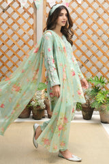 AQUA FLORAL WITH SHALWAR AND DUPATTA