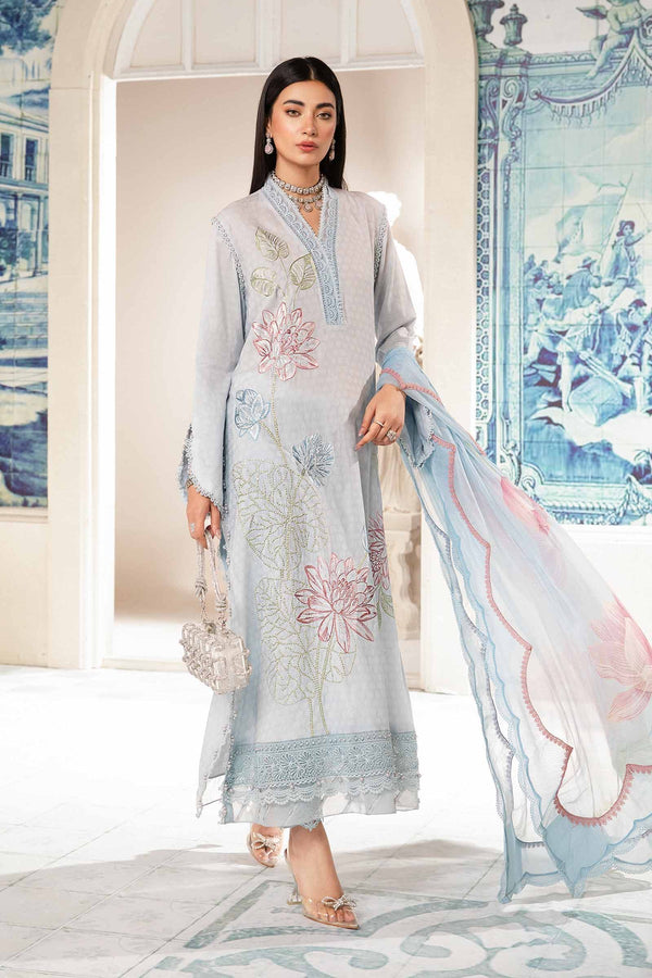 3 Piece Unstitched Printed Suit | MPT-2201-B Maria B