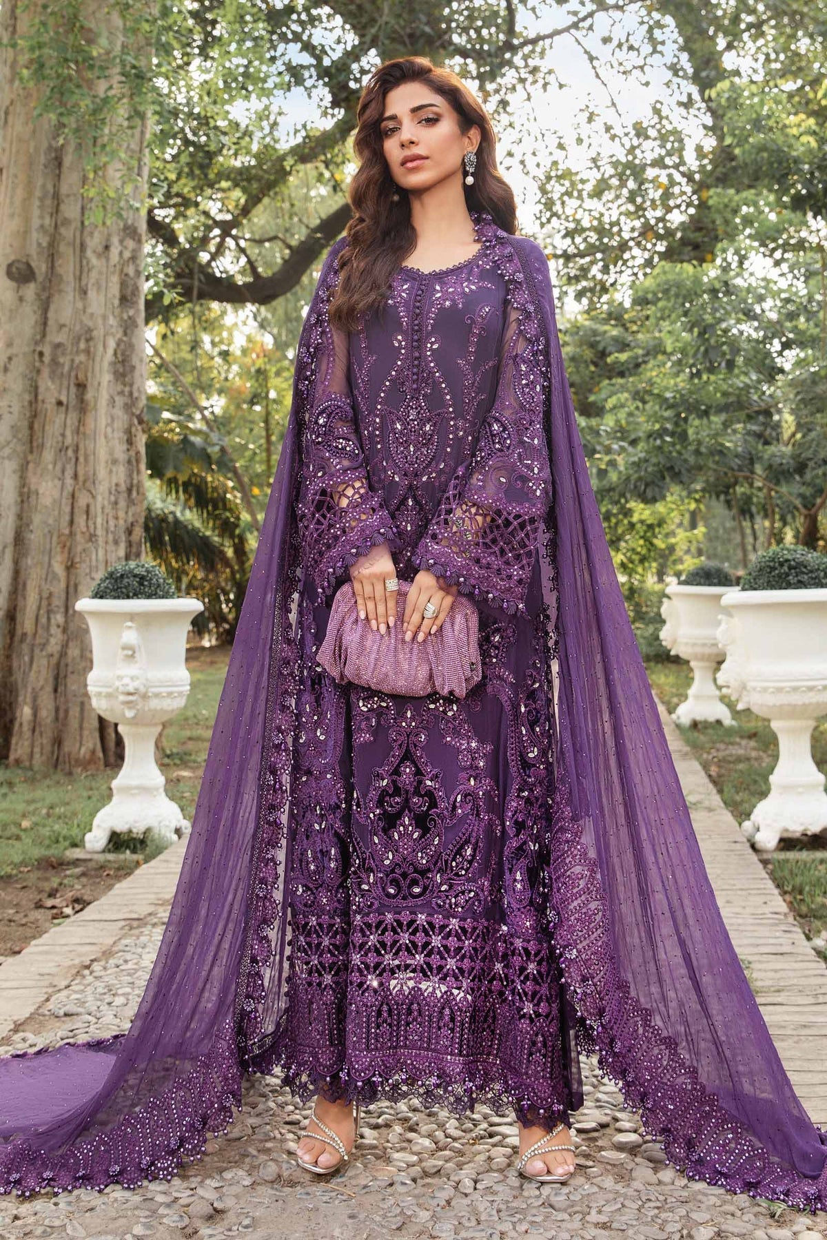 Unstitched Embroidered Chiffon Suit | MPC-24-102 Maria B