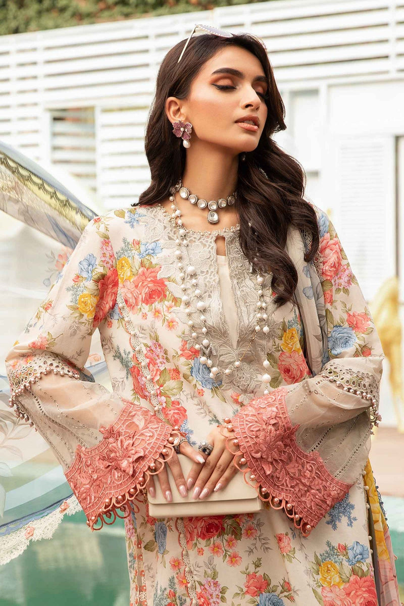 3 Piece Unstitched Printed Suit | MPT-2204-A Maria B