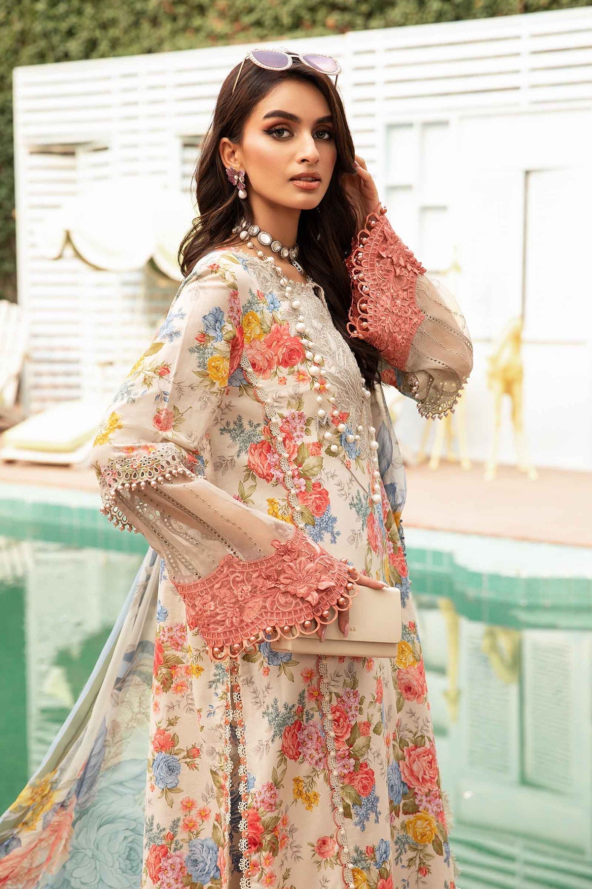 3 Piece Unstitched Printed Suit | MPT-2204-A Maria B