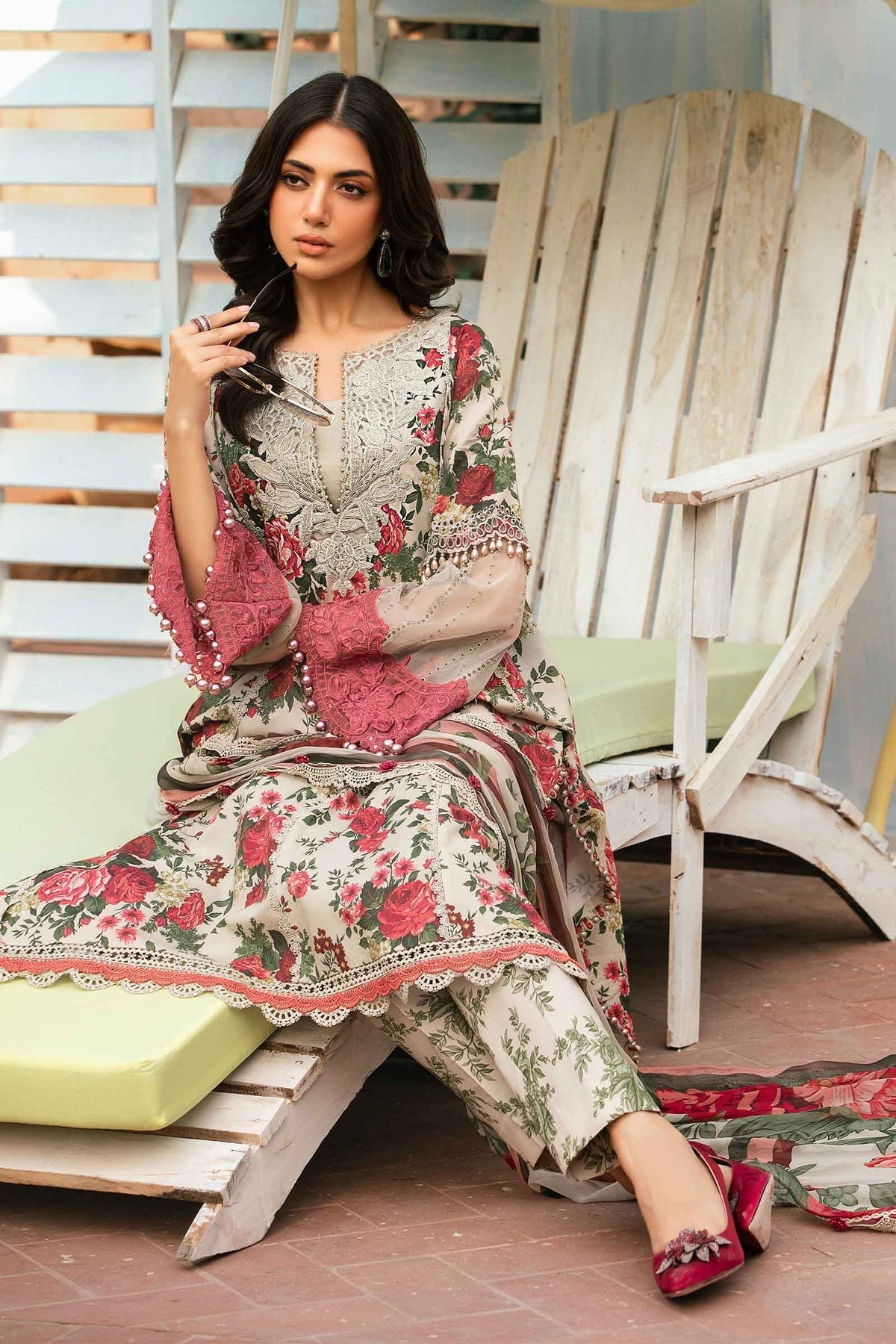 3 Piece Unstitched Printed Suit | MPT-2204-B Maria B