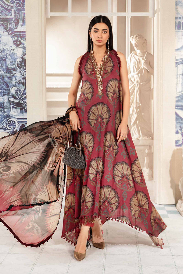 3 Piece Unstitched Printed Suit | MPT-2209-B Maria B