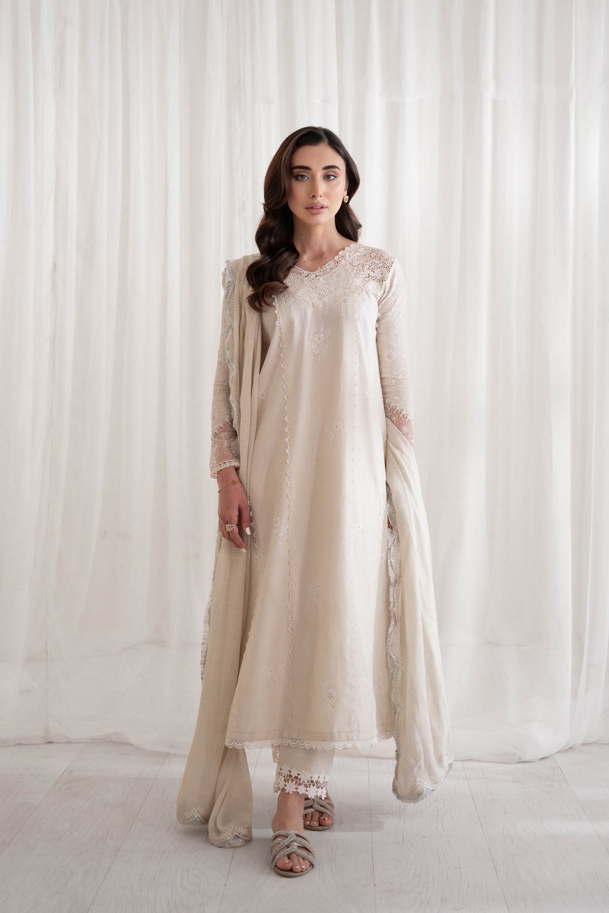 IVORY II LAWN SET \ EID PRET 2024 NPA3-24410 Zaib