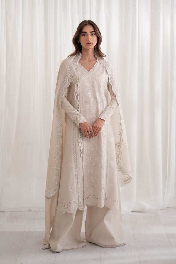 IVORY PISHWAS SET \ EID PRET 2024 NPA3-24413 Zaib