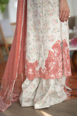 FLORAL PASTEL LUXURY LAWN EMBROIDERED SET - NEL-24611 Zaib