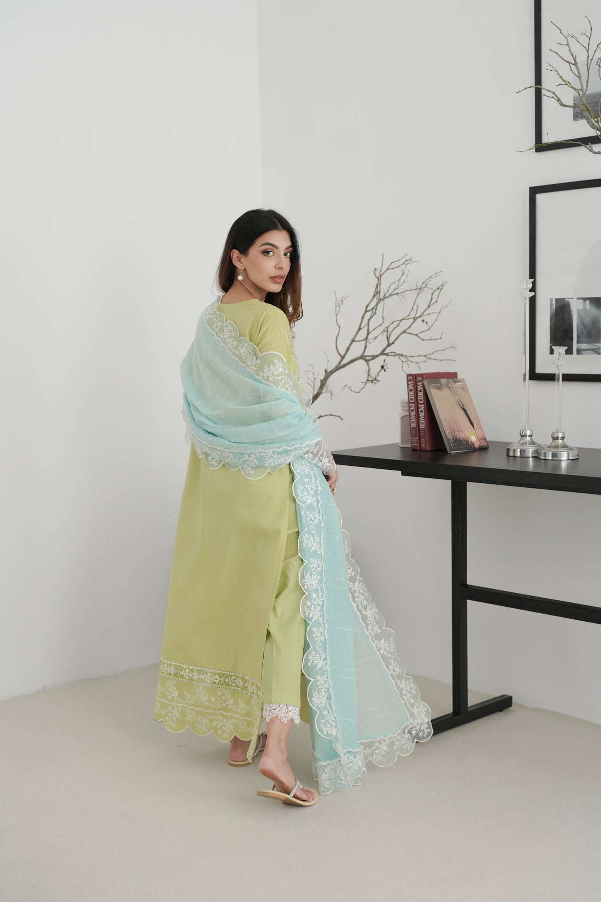 PISTACHIO EMBROIDERED LAWN SET EID UL AZHA ‘24 NEL-24620 Zaib