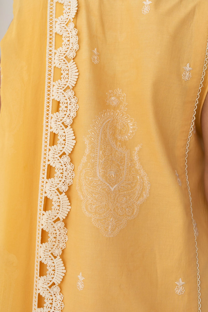 MANGO PASTEL YELLOW EMBROIDERED LAWN SET EID UL AZHA ‘24 NEL-24621 Zaib