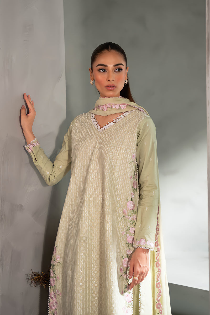 PISTACHIO EMBROIDERED 3PCS (NPA3-24419) Zaib