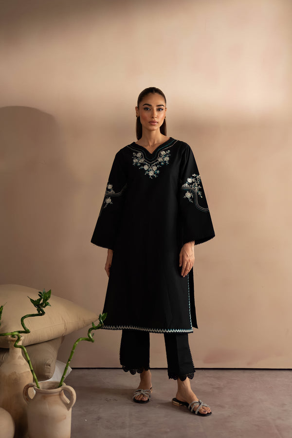 BLACK EMBROIDERED 2PCS (NPA2-24303) Zaib