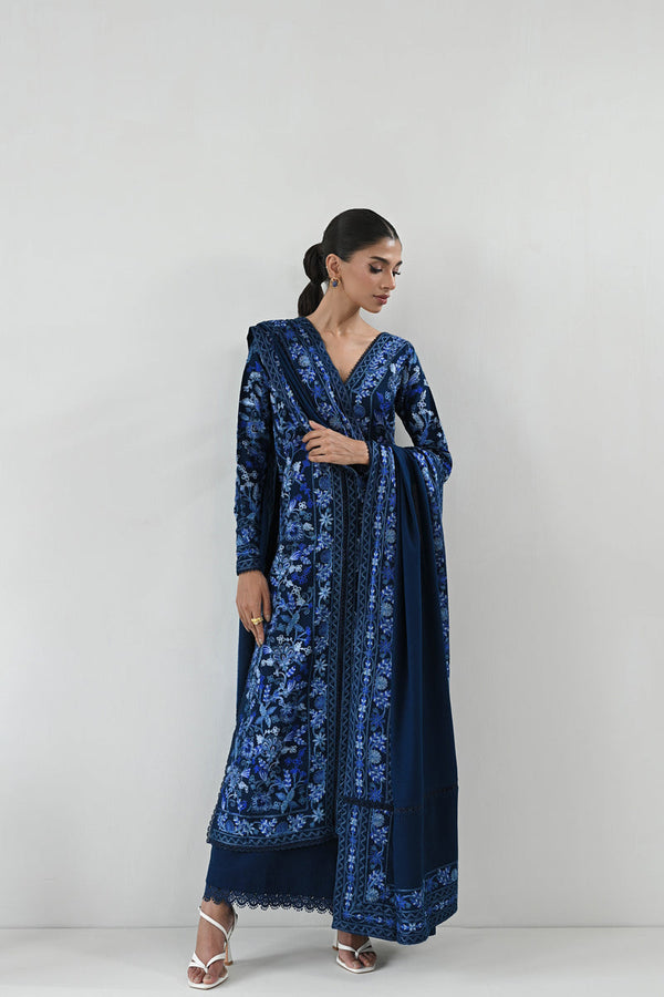 NAVY BLUE LUXURY AARI EMBROIDERED KARANDI SET