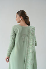 GLACIAL PASTEL GREEN LUXURY EMBROIDERED KARANDI SET