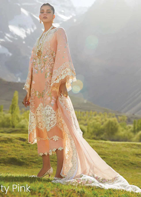 Crimson Embroidered Lawn Suits Unstitched 3 Piece CR23L 1B Dusty Pink - Summer Collection