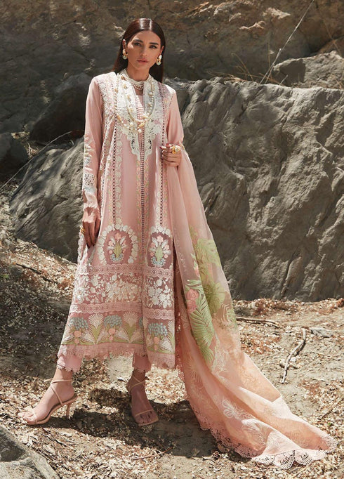 Crimson Embroidered Lawn Suits Unstitched 3 Piece CR23L 2B Rose - Summer Collection