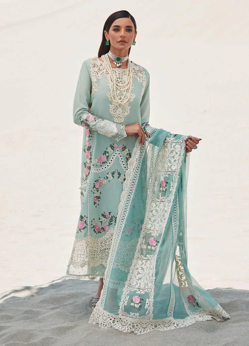 Crimson Embroidered Lawn Suits Unstitched 3 Piece CR23L 3B Peppermint - Summer Collection