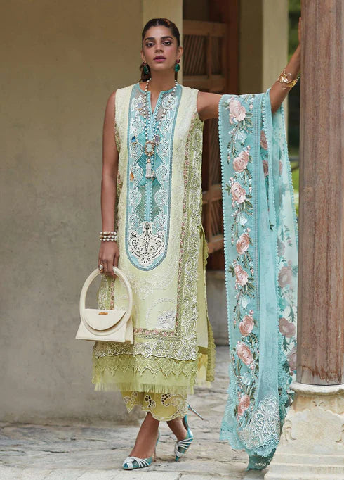 Crimson Embroidered Lawn Suits Unstitched 3 Piece CR23L 6A Lime - Summer Collection