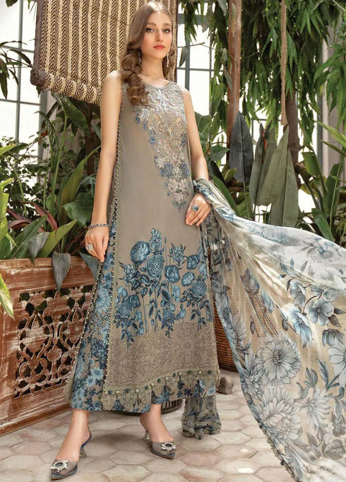 M Prints By Maria B Embroidered Lawn Suits Unstitched 3 Piece MB23MPE 9A