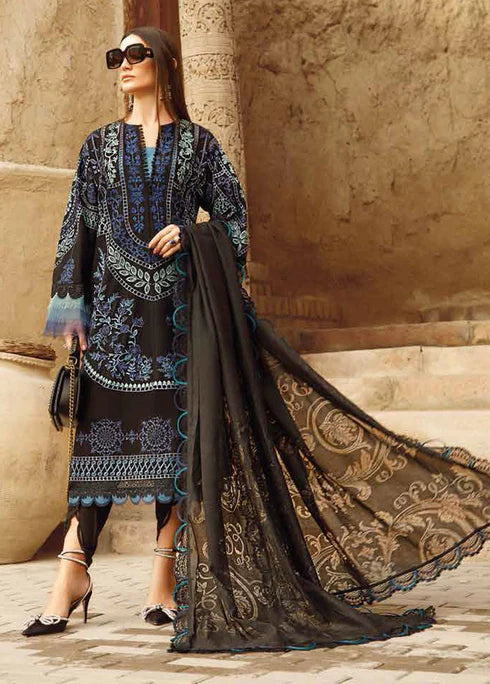 Voyage A Luxe By Maria B Embroidered Lawn Suits Unstitched 3 Piece MB23V 12B